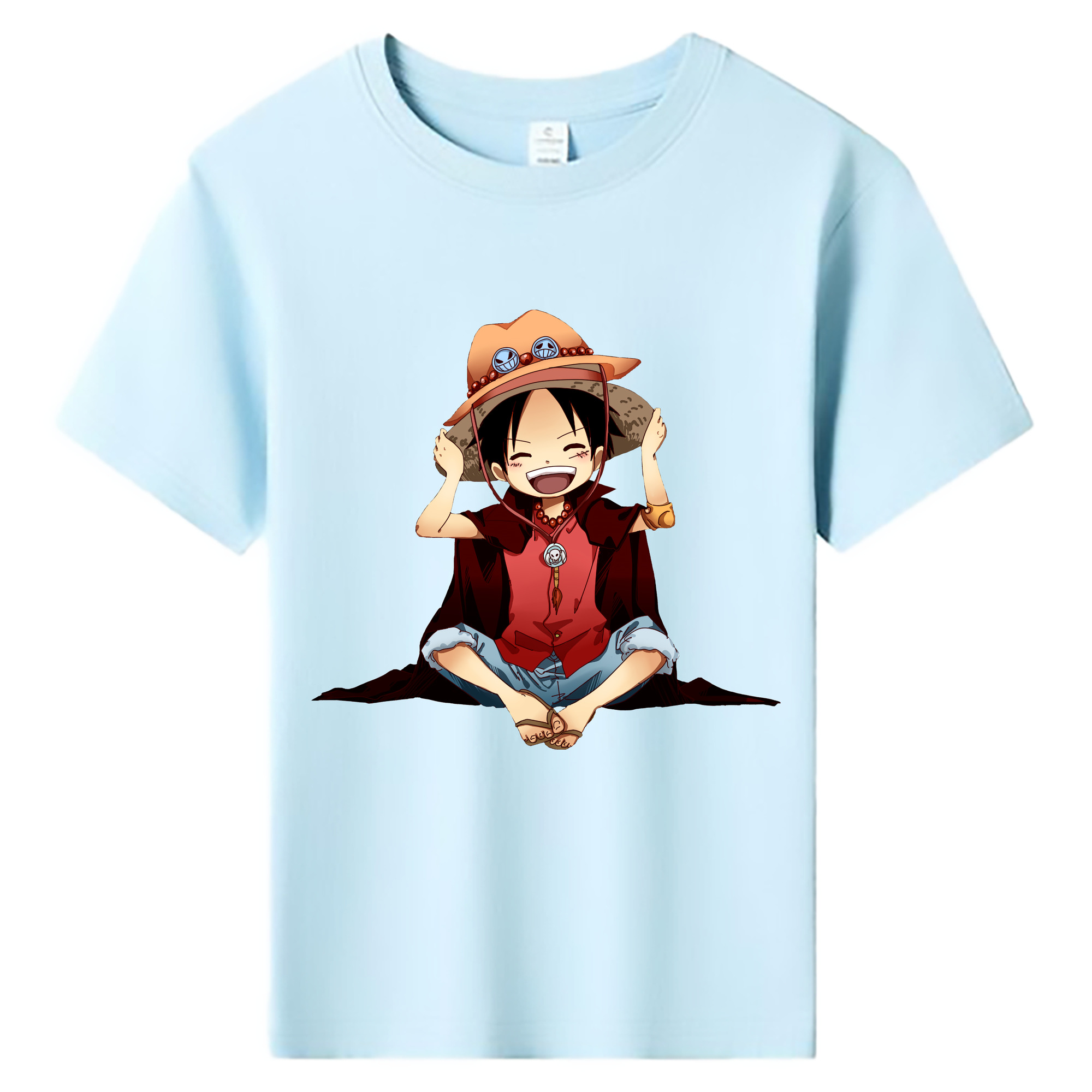 ワンピース モンキー・D・ルフィ ONE PIECE Monkey D. Luffy 綿100％キッズTシャツ（フロントプリント）